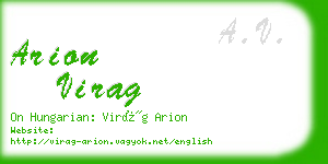 arion virag business card